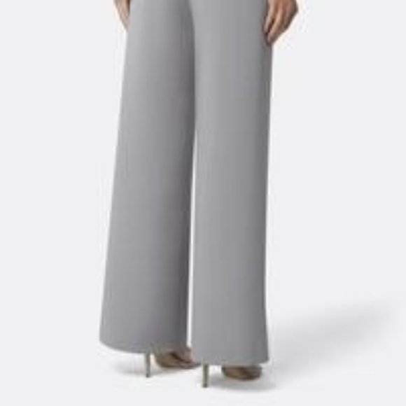 Tahari Pebble Crepe Wide-Leg Pants - Picture 4 of 4